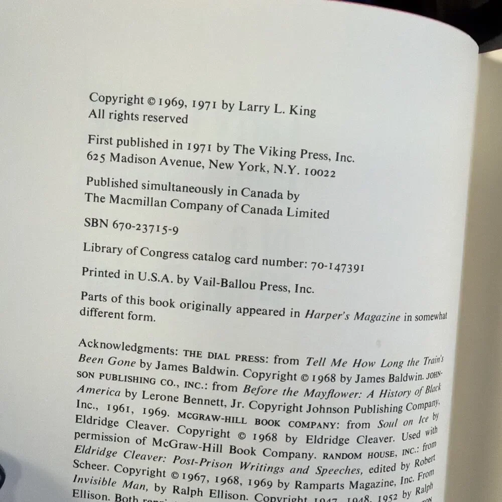 CONFESSIONS OF‎ A WHITE RACIST By Larry L. King - Hardcover